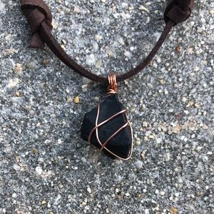 Copper Wrapped Shungite Necklace